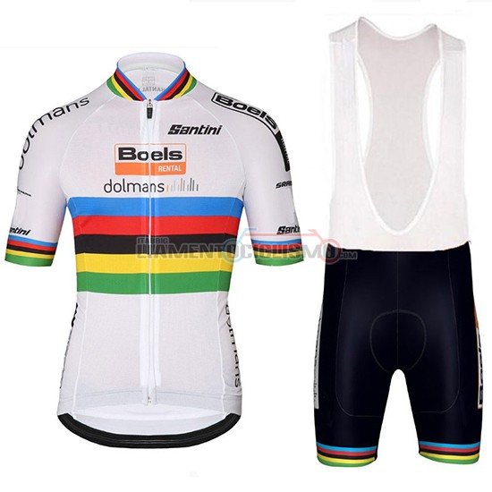 Abbigliamento Ciclismo Uci World Champion Leader Boels dolmans Manica Corta 2018 Bianco